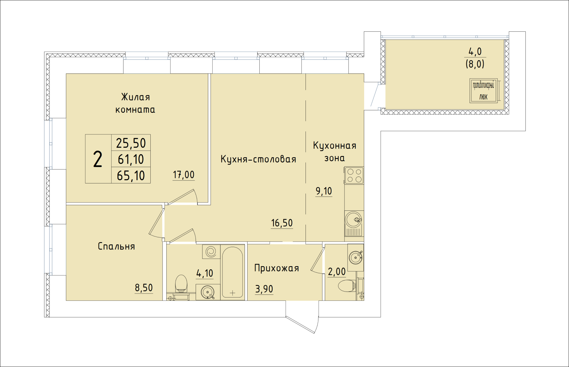 планировка квартиры 65 м2